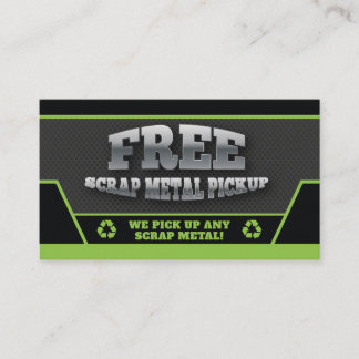 Green Free Scrap Metal Pickup Business Card