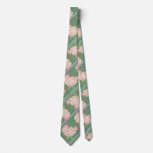 Green French chrysanthemum garden Neck Tie