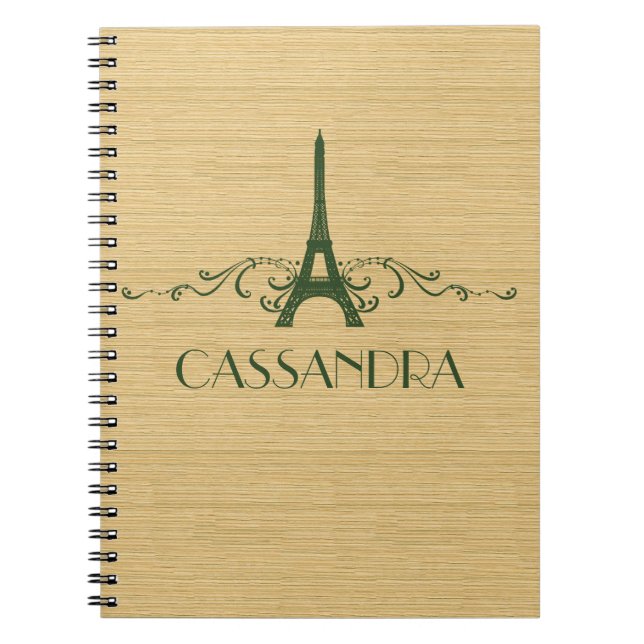 Green French Flourish Notebook (Front)