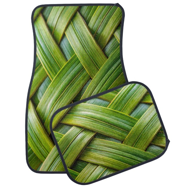 Green Fresh Bamboo Weave  Car Floor Mat (Set)