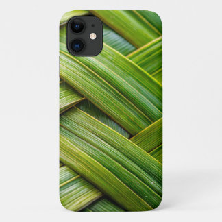 Green Fresh Bamboo Weave  iPhone 11 Case