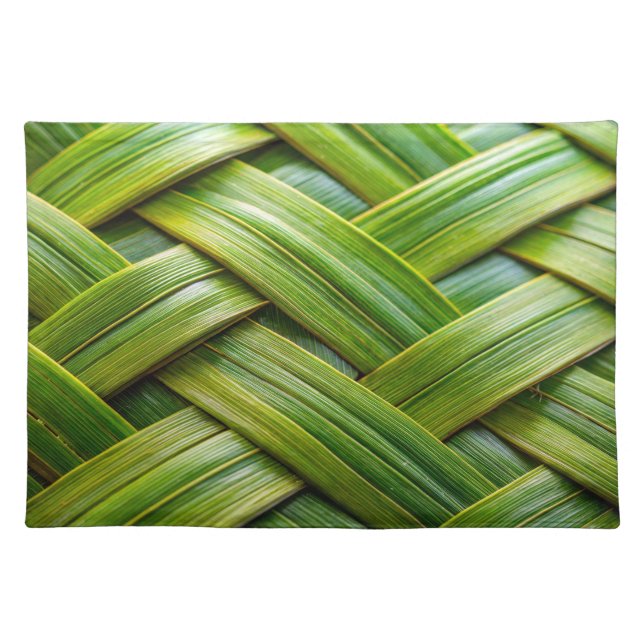 Green Fresh Bamboo Weave  Cloth Placemat (Front)