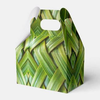 Green Fresh Bamboo Weave Favor Boxes