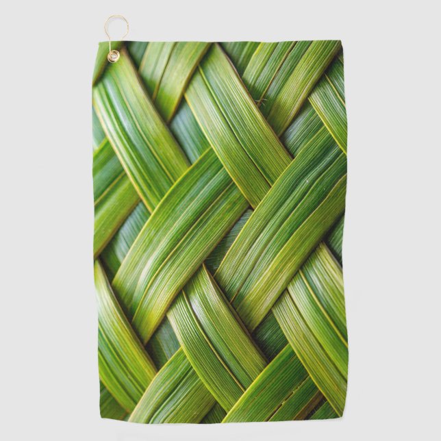 Green Fresh Bamboo Weave  Golf Towel (Front)