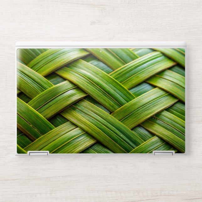 Green Fresh Bamboo Weave  HP Laptop Skin (Front)