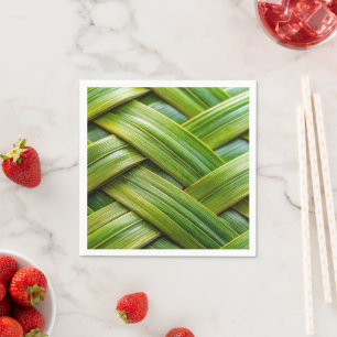 Green Fresh Bamboo Weave Napkins