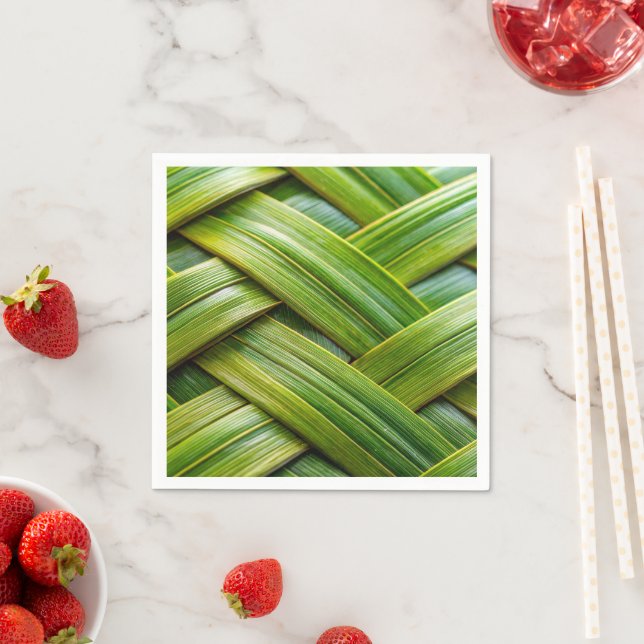 Green Fresh Bamboo Weave  Napkins (Insitu)
