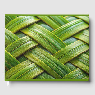 Green Fresh Bamboo Weave Personal Text  Guest Book