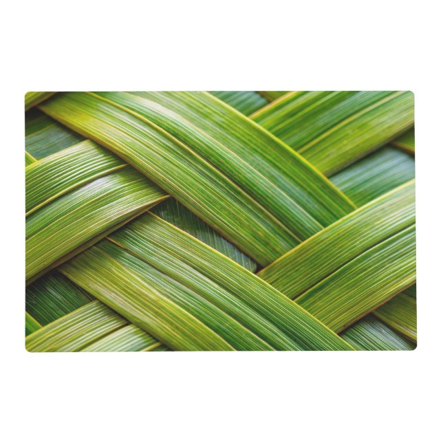 Green Fresh Bamboo Weave  Placemat (Front)
