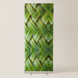 Green Fresh Bamboo Weave Retractable Banner