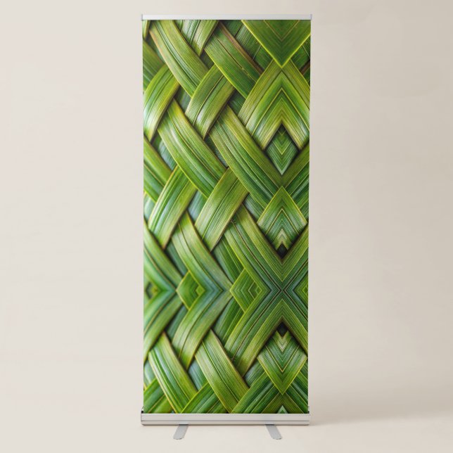 Green Fresh Bamboo Weave  Retractable Banner (Front)