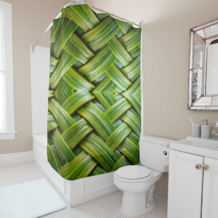 Green Fresh Bamboo Weave Shower Curtain