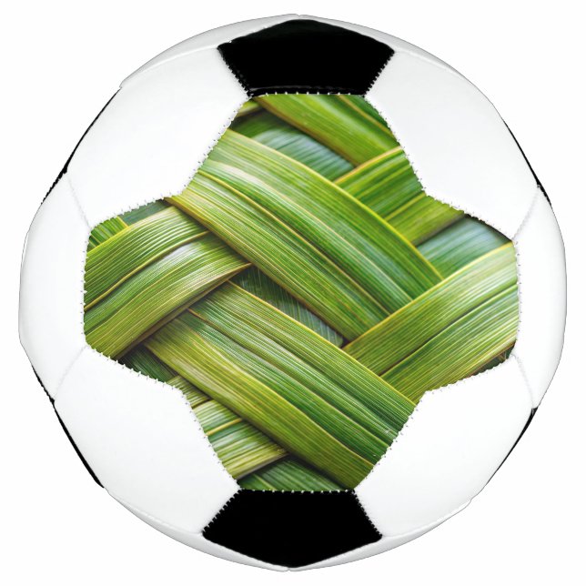 Green Fresh Bamboo Weave  Soccer Ball (Front)