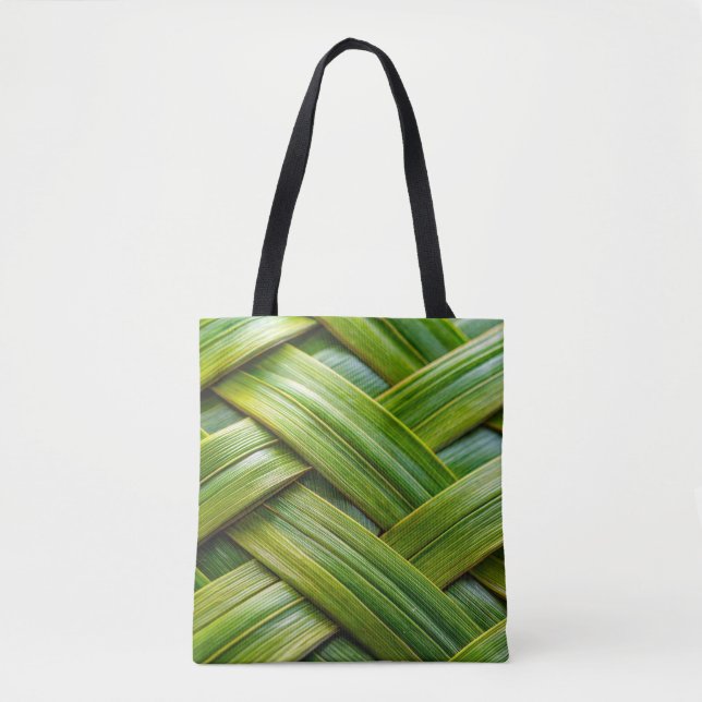 Green Fresh Bamboo Weave  Tote Bag (Front)
