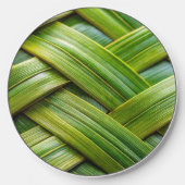 Green Fresh Bamboo Weave Wireless Charger (Front)