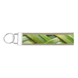Green Fresh Bamboo Weave Wrist Keychain