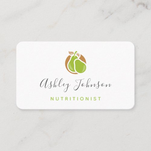 Green Fresh Fruit Nutritionist Modern Social Media Business Card