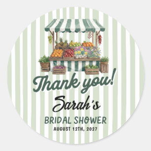 Green Fresh Off The Market Bridal Shower Classic Round Sticker