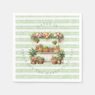 Green Fresh off the Market Bridal Shower Napkins