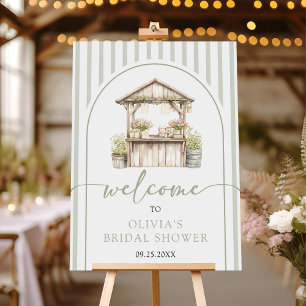 Green Fresh Off The Market Bridal Shower Welcome Foam Board