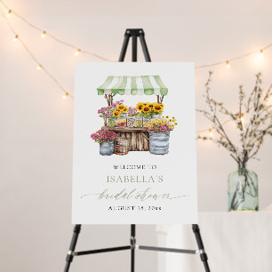 Green Fresh Off the Market Bridal Shower Welcome Foam Board