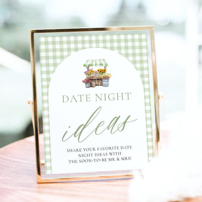 Green Fresh Off The Market Date Night Ideas Sign (Green Fresh Off The Market Date Night Ideas Sign)