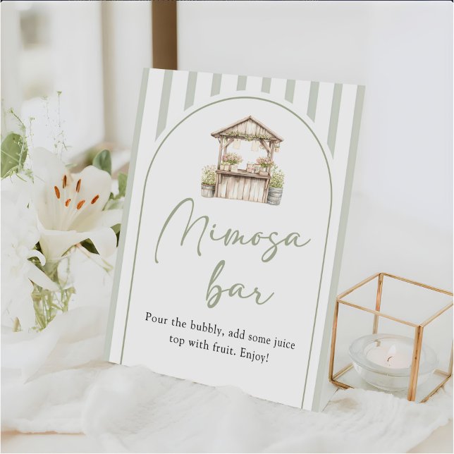 Green Fresh Off The Market Mimosa Pedestal Sign (Creator Uploaded)