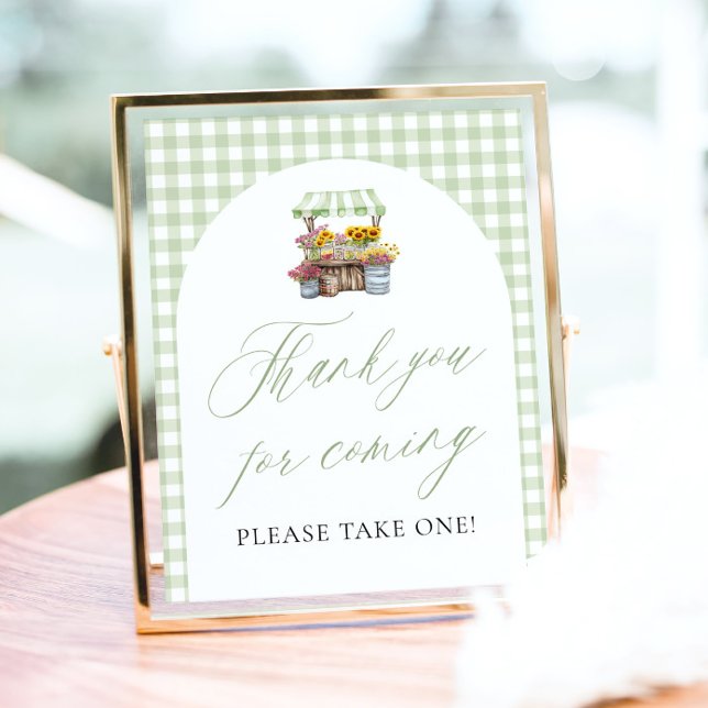 Green Fresh Off The Market Thank you for coming Poster (Sage Green Fresh Off The Market Thank you for coming Sign)