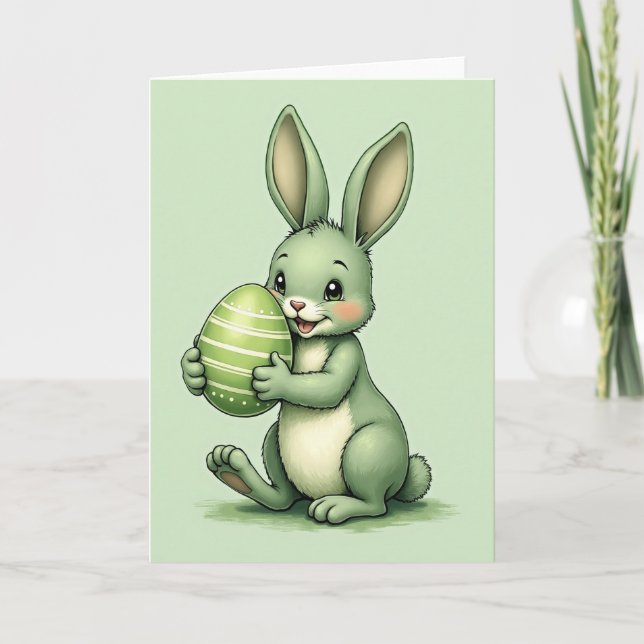 Green Friend Finds Egg Card (Front)