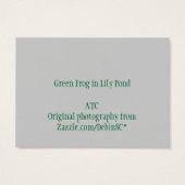 Green Frog ATC Photo Card (Back)