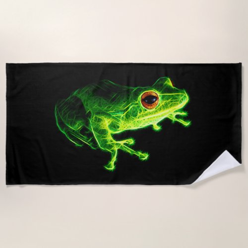 Green Frog Beach Towel