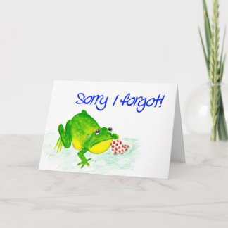 Green Frog Belated Birthday Card