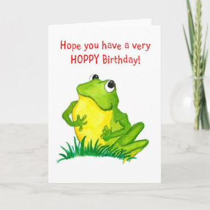 Green Frog Birthday Card