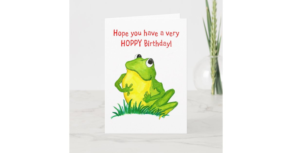 Green Frog Birthday Card | Zazzle