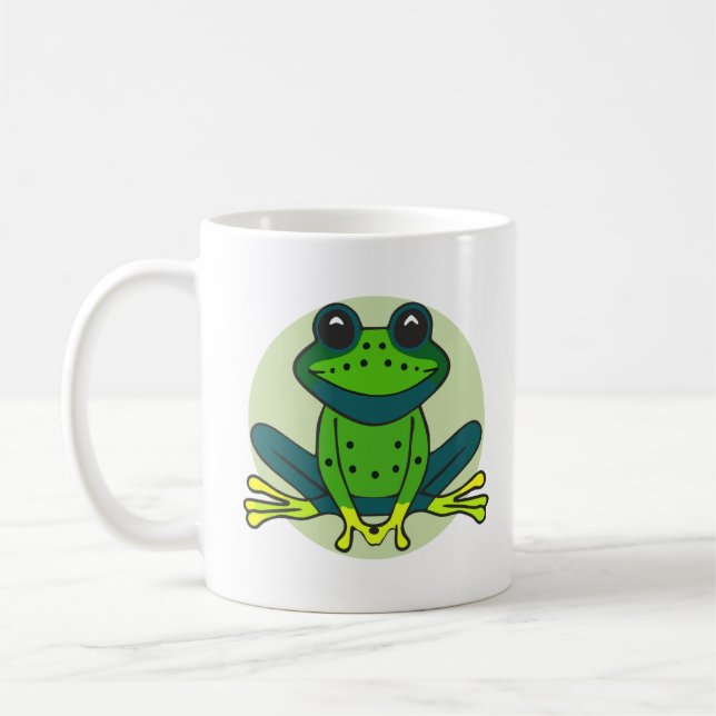 Green Frog Cartoon-74742 Coffee Mug (Left)