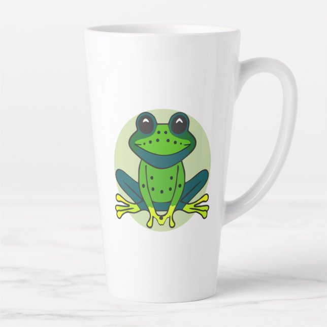 Green Frog Cartoon-74742 Latte Mug (Right)