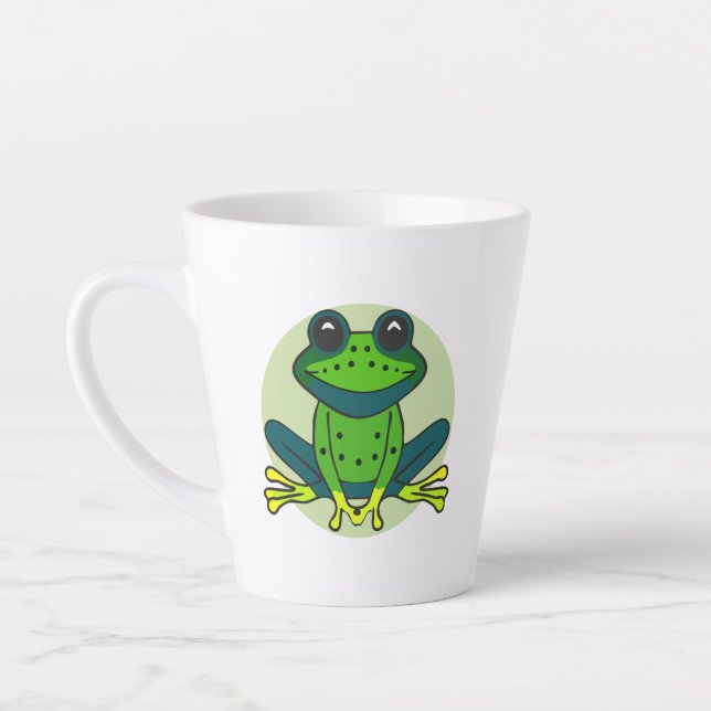 Green Frog Cartoon-74742 Latte Mug (Left)