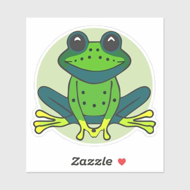 Green Frog Cartoon-74742 Sticker (Sheet)