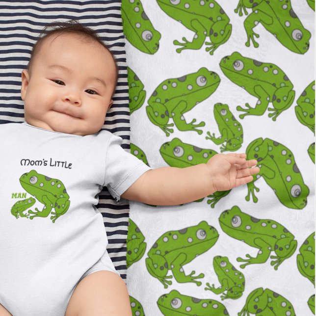 Green Frog Cartoon Baby Blanket (frog cartoon baby blanket,kids baby diaper changing blanket,kids room decor baby blanket)