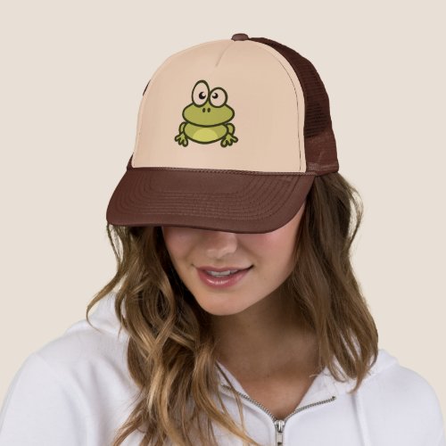 Green Frog cartoon character Trucker Hat