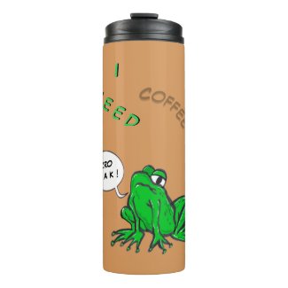 Green Frog Cartoon Coffee Time Thermal Tumbler