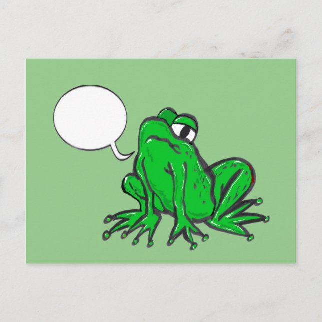 Green Frog Cartoon DIY Postcard (Front)