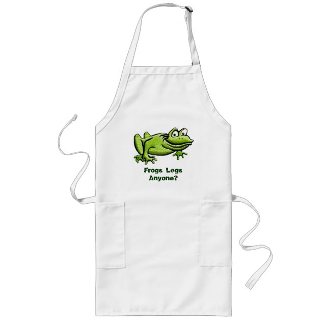 Green Frog Cartoon Long Apron (Front)