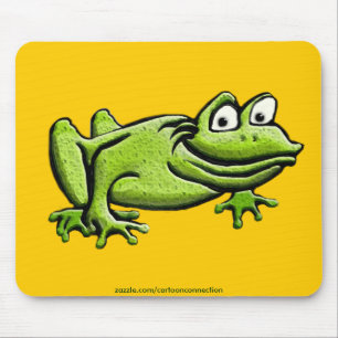Green Frog Cartoon Mouse Pad