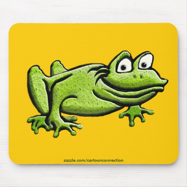 Green Frog Cartoon Mouse Pad (Front)
