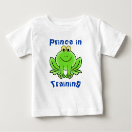 Green Frog Cartoon &quot;Prince in Training&quot; Baby T-Shirt