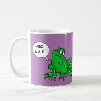 Green Frog Cartoon Speech Balloon DIY Coffee Mug