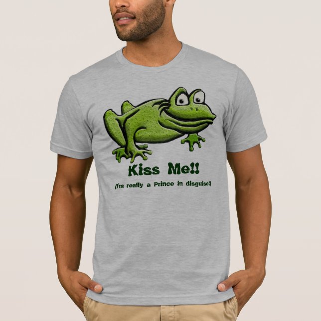 Green Frog Cartoon White T-Shirt (Front)