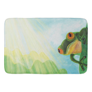 Green Frog catching some rays  Bath Mat