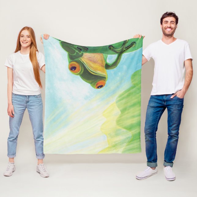 Green Frog catching sunrays  Fleece Blanket (In Situ)